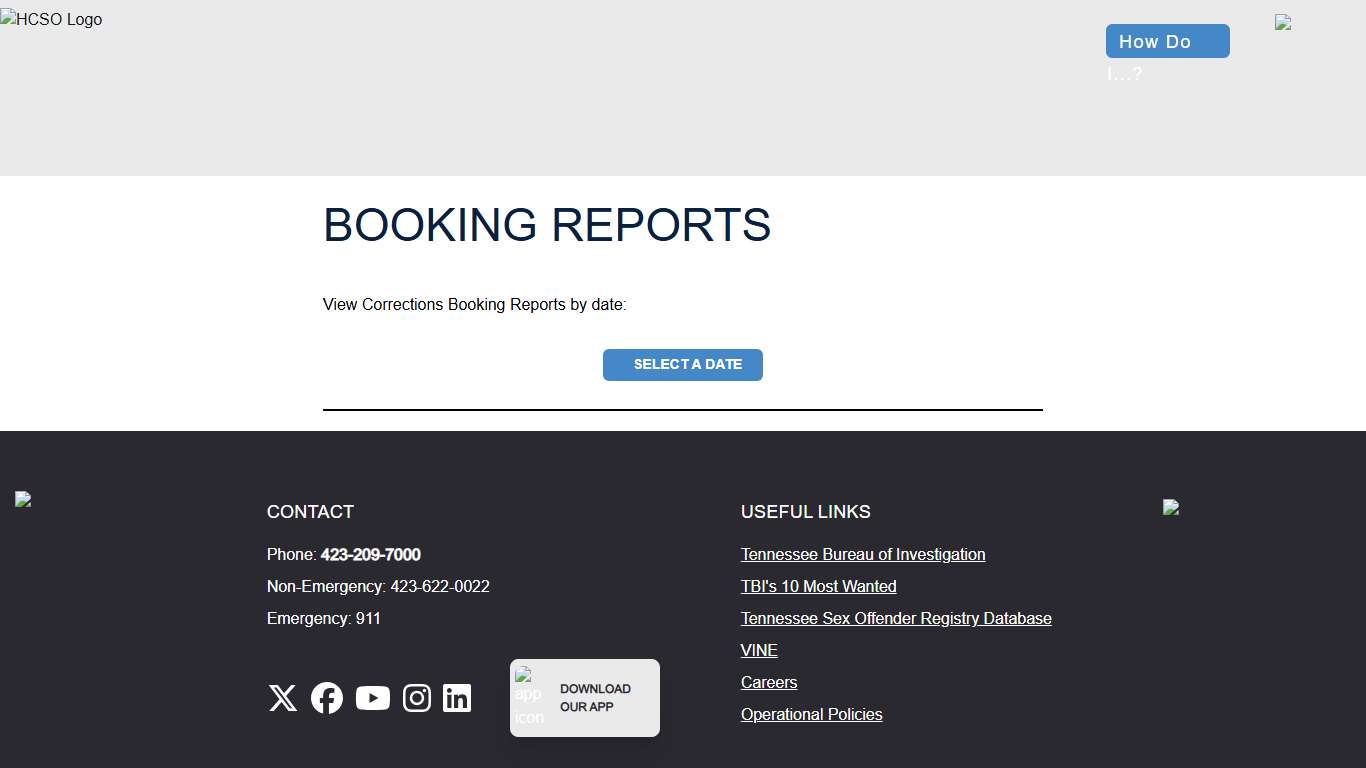 Hamilton County Sheriff's Office Website